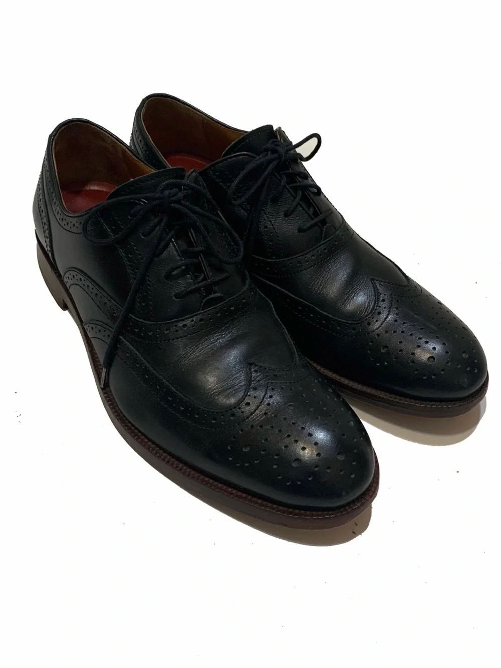 9 / johnston & murphy Black Leather Wingtip Shoes